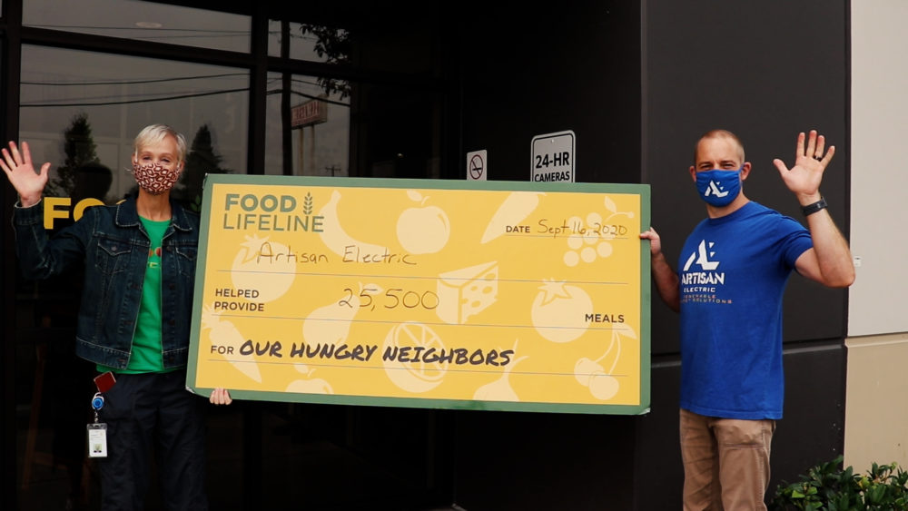 Artisan Electric Inc Donates 25,500 Meals In Food Lifeline Fundraiser • Solar Electric
