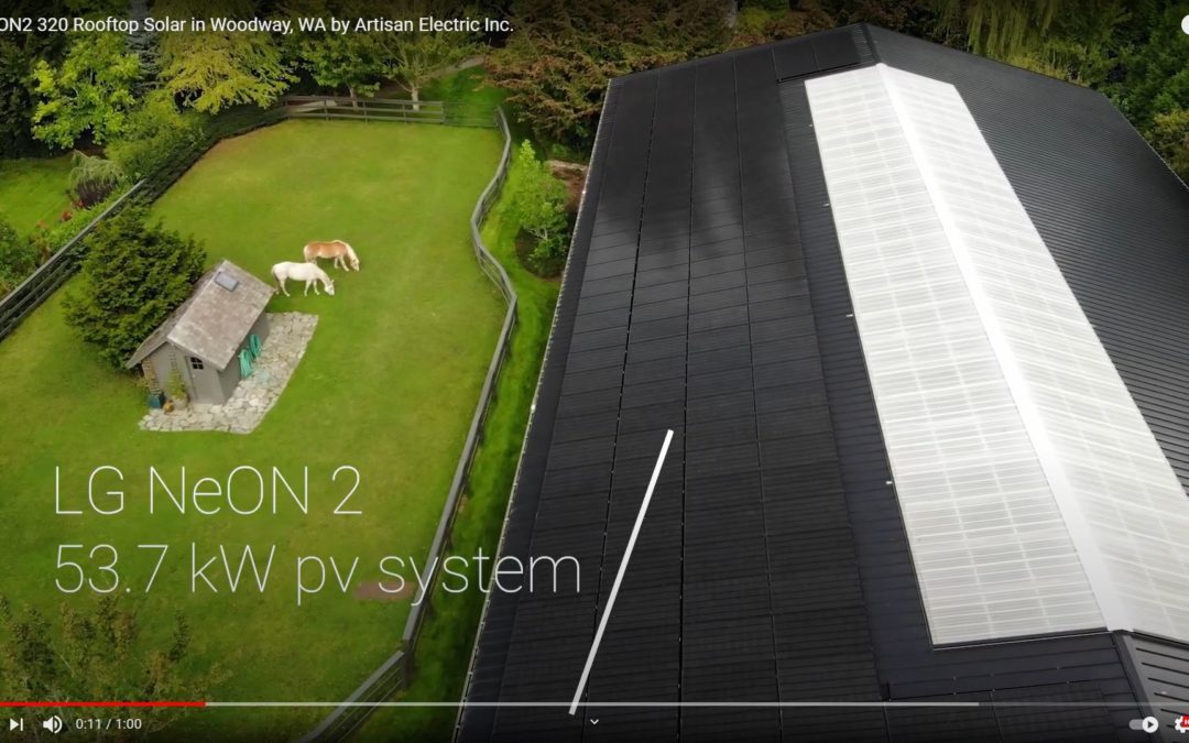 53.7 kW LG NeON2 solar PV array in Woodway, Washington
